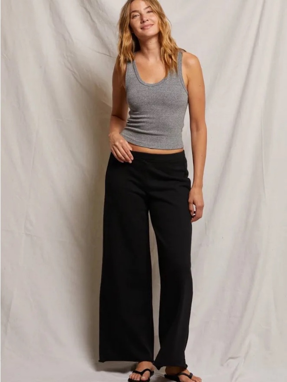 Perfectwhitetee Amber French terry wide leg pants